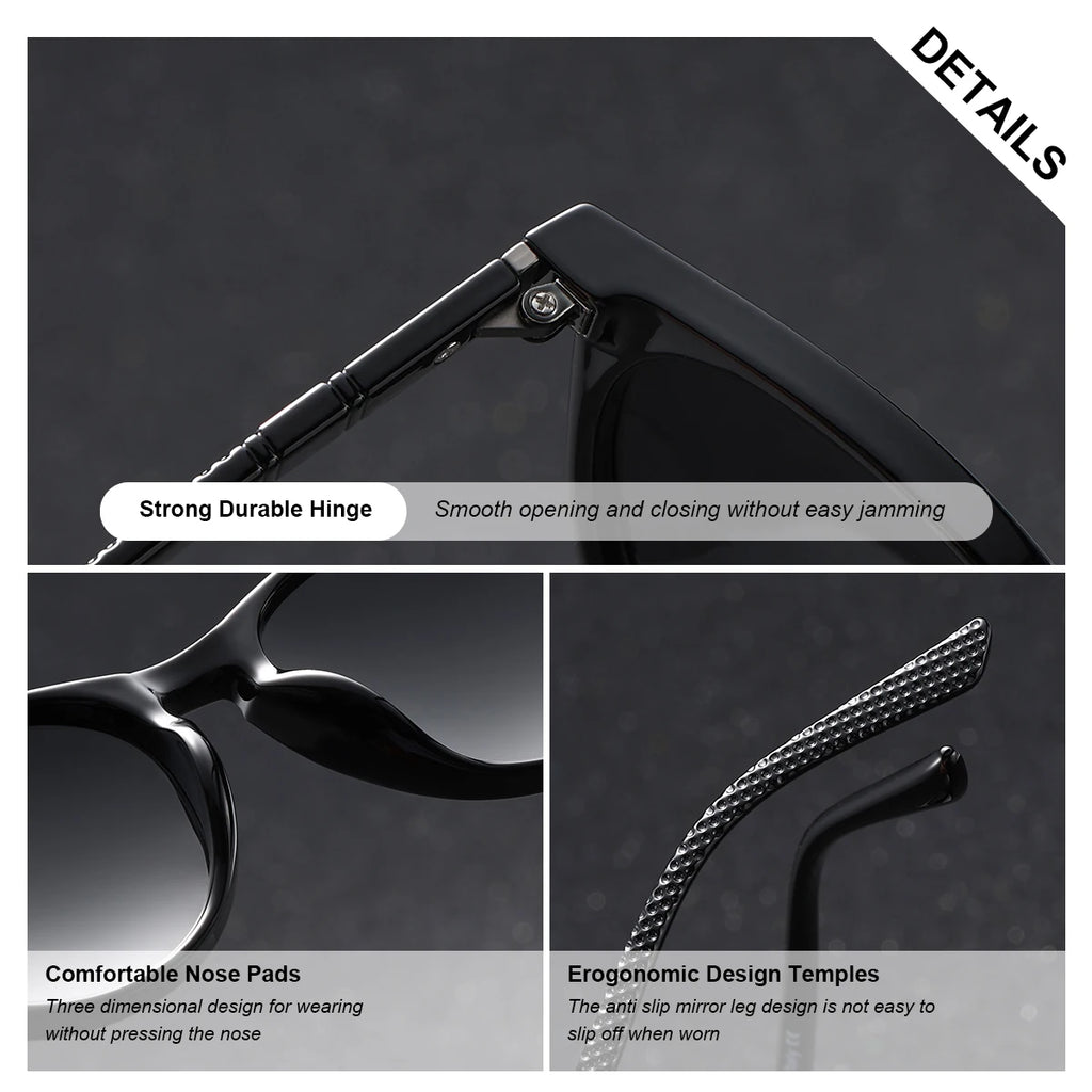 BARCUR Blue Fashion Polarized Sunglasses Bright Comfort PC Round Frame Holiday Travel Women Sunglasses Fashion Gift For Girls