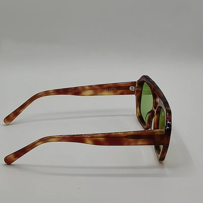Fashion vintage double beam personality irregular sunglasses trend men's and women's superior handmade acetate sunglasses