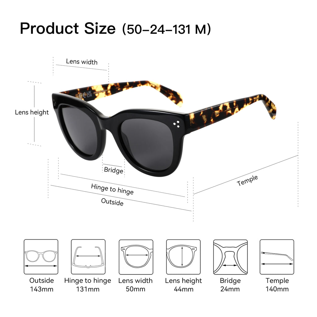 ZENOTTIC Fashion Handmade Acetate Butterfly Polarized Sunglasses UV400 Protection Sun Glasses for Women Gift Vacation Beach