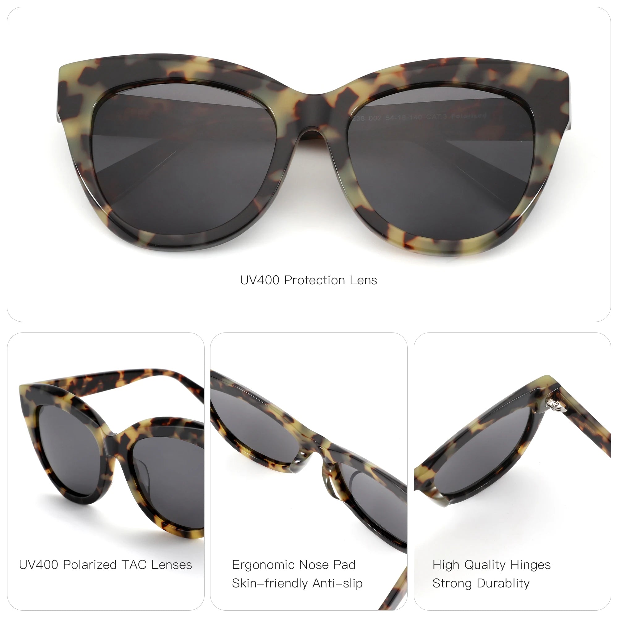 ZENOTTIC Women's Trendy Butterfly Polarized Sunglasses Handmade Acetate UV400 Protection Square Sun Glasses for Travel Shopping